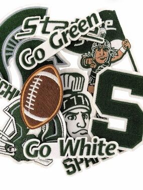 Michigan State Patches - Green & White Football Theme